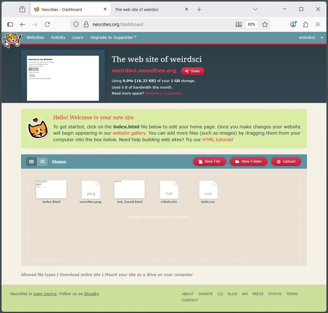 neocities website screenshot