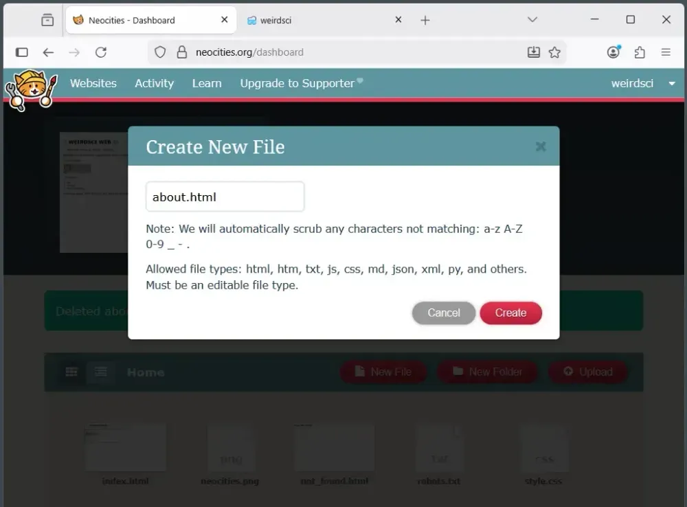 neocities website screenshot