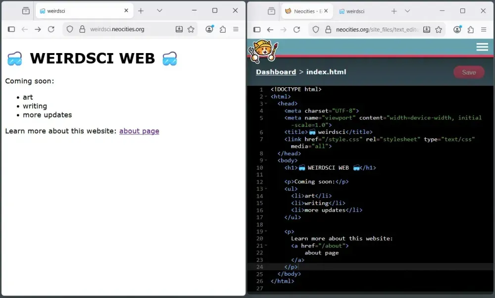 neocities website screenshot