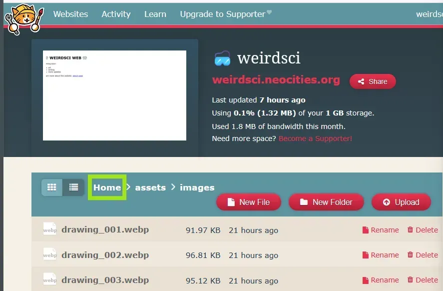 neocities website screenshot
